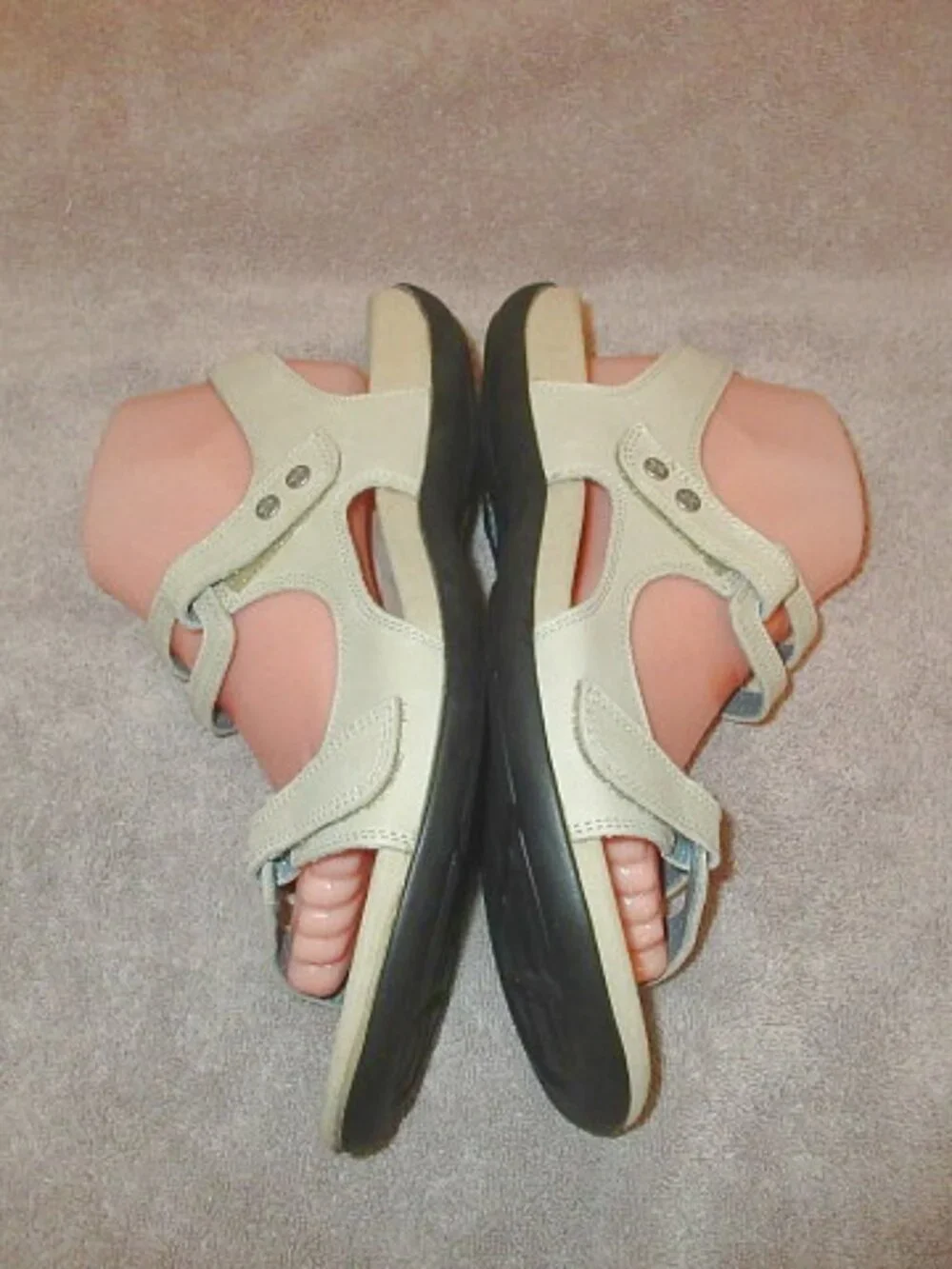 Abeo Bio System Crescent Comfort Sandals Womens 10N Leather Ankle Strap Neutral